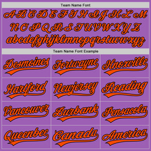 Custom Medium Purple Black-Orange Authentic Baseball Jersey