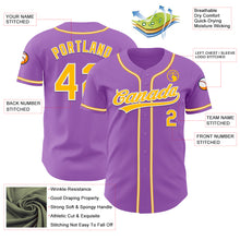 Load image into Gallery viewer, Custom Medium Purple Gold-White Authentic Baseball Jersey

