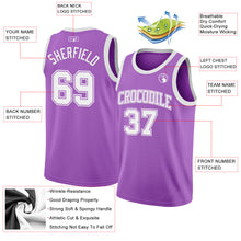Charger l&#39;image dans la galerie, Custom Medium Purple White Authentic Basketball Jersey

