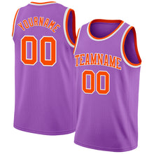 Laden Sie das Bild in den Galerie-Viewer, Custom Medium Purple Orange-White Authentic Basketball Jersey

