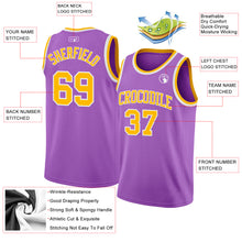 Laden Sie das Bild in den Galerie-Viewer, Custom Medium Purple Gold-White Authentic Basketball Jersey
