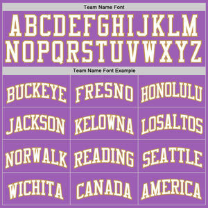 Custom Medium Purple White-Old Gold Authentic Basketball Jersey