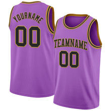 Charger l&#39;image dans la galerie, Custom Medium Purple Black-Old Gold Authentic Basketball Jersey
