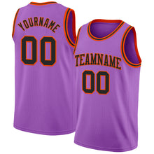 Laden Sie das Bild in den Galerie-Viewer, Custom Medium Purple Black-Orange Authentic Basketball Jersey
