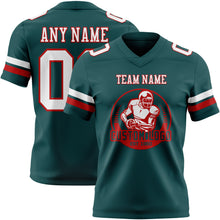 Charger l&#39;image dans la galerie, Custom Midnight Green White-Red Authentic Football Jersey
