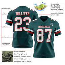 Charger l&#39;image dans la galerie, Custom Midnight Green White-Red Authentic Football Jersey
