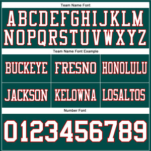 Custom Midnight Green White-Red Authentic Football Jersey
