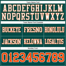 Load image into Gallery viewer, Custom Midnight Green Orange-White Authentic Football Jersey
