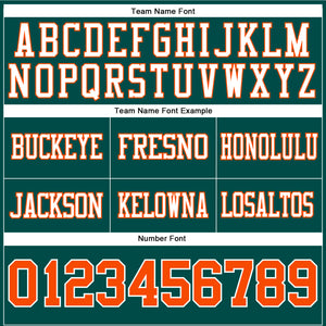 Custom Midnight Green Orange-White Authentic Football Jersey