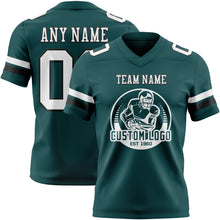 Charger l&#39;image dans la galerie, Custom Midnight Green White-Black Authentic Football Jersey
