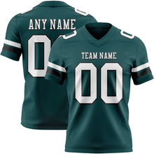 Charger l&#39;image dans la galerie, Custom Midnight Green White-Black Authentic Football Jersey

