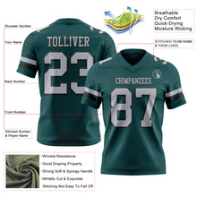 Charger l&#39;image dans la galerie, Custom Midnight Green Gray-Black Authentic Football Jersey
