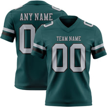 Charger l&#39;image dans la galerie, Custom Midnight Green Gray-Black Authentic Football Jersey
