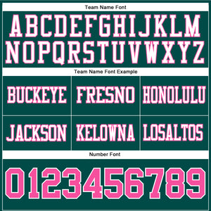 Custom Midnight Green Pink-White Authentic Football Jersey