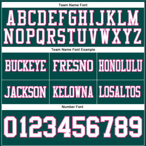 Custom Midnight Green White-Pink Authentic Football Jersey