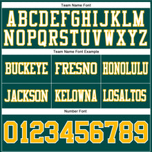 Load image into Gallery viewer, Custom Midnight Green Gold-White Authentic Football Jersey
