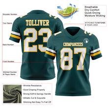 Charger l&#39;image dans la galerie, Custom Midnight Green White-Gold Authentic Football Jersey
