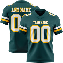 Charger l&#39;image dans la galerie, Custom Midnight Green White-Gold Authentic Football Jersey
