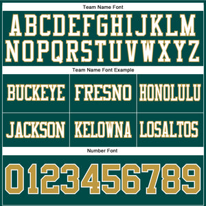Custom Midnight Green Old Gold-White Authentic Football Jersey