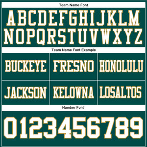 Custom Midnight Green White-Old Gold Authentic Football Jersey