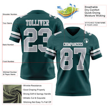 Charger l&#39;image dans la galerie, Custom Midnight Green Gray-White Authentic Football Jersey
