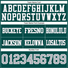 Charger l&#39;image dans la galerie, Custom Midnight Green Gray-White Authentic Football Jersey
