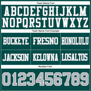 Custom Midnight Green Gray-White Authentic Football Jersey