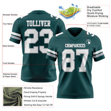Charger l&#39;image dans la galerie, Custom Midnight Green White-Gray Authentic Football Jersey
