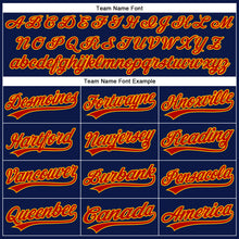 Load image into Gallery viewer, Custom Navy Red Pinstripe Gold Authentic Baseball Jersey

