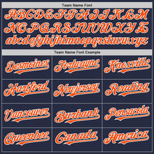 Загрузить изображение в средство просмотра галереи, Custom Navy Orange-White Mesh Authentic Throwback Baseball Jersey
