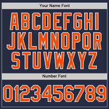 Загрузить изображение в средство просмотра галереи, Custom Navy Orange-White Mesh Authentic Throwback Baseball Jersey
