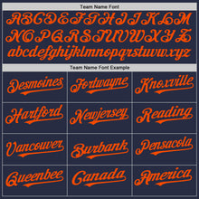 Charger l&#39;image dans la galerie, Custom Navy Orange Mesh Authentic Throwback Baseball Jersey
