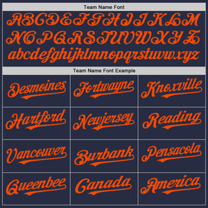 Custom Navy Orange Mesh Authentic Throwback Baseball Jersey