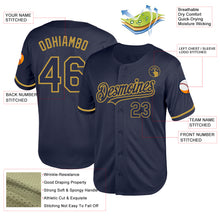 Charger l&#39;image dans la galerie, Custom Navy Old Gold Mesh Authentic Throwback Baseball Jersey
