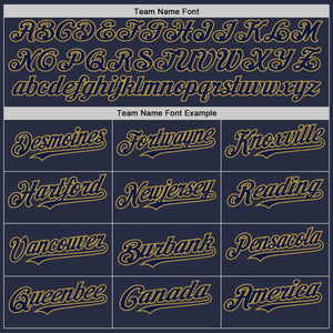 Custom Navy Old Gold Mesh Authentic Throwback Baseball Jersey