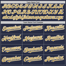 Загрузить изображение в средство просмотра галереи, Custom Navy Old Gold-White Mesh Authentic Throwback Baseball Jersey
