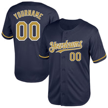 Загрузить изображение в средство просмотра галереи, Custom Navy Old Gold-White Mesh Authentic Throwback Baseball Jersey
