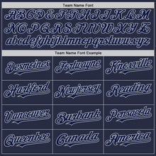Загрузить изображение в средство просмотра галереи, Custom Navy Gray Mesh Authentic Throwback Baseball Jersey
