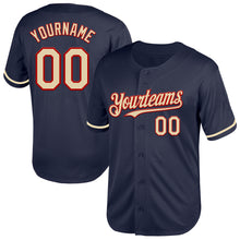 Загрузить изображение в средство просмотра галереи, Custom Navy Cream-Red Mesh Authentic Throwback Baseball Jersey
