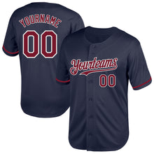 Загрузить изображение в средство просмотра галереи, Custom Navy Crimson-White Mesh Authentic Throwback Baseball Jersey
