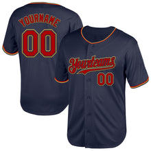 Загрузить изображение в средство просмотра галереи, Custom Navy Red-Old Gold Mesh Authentic Throwback Baseball Jersey
