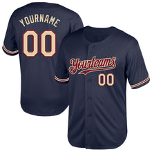 Загрузить изображение в средство просмотра галереи, Custom Navy City Cream-Crimson Mesh Authentic Throwback Baseball Jersey
