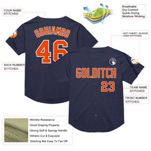 Загрузить изображение в средство просмотра галереи, Custom Navy Orange-White Mesh Authentic Throwback Baseball Jersey
