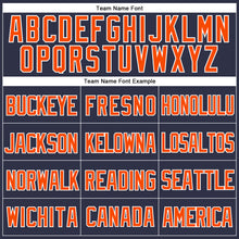 Загрузить изображение в средство просмотра галереи, Custom Navy Orange-White Mesh Authentic Throwback Baseball Jersey
