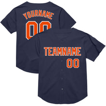 Загрузить изображение в средство просмотра галереи, Custom Navy Orange-White Mesh Authentic Throwback Baseball Jersey
