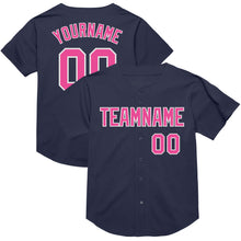 Загрузить изображение в средство просмотра галереи, Custom Navy Pink-White Mesh Authentic Throwback Baseball Jersey

