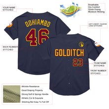 Загрузить изображение в средство просмотра галереи, Custom Navy Maroon-Gold Mesh Authentic Throwback Baseball Jersey
