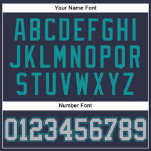 Загрузить изображение в средство просмотра галереи, Custom Navy Gray-Teal Mesh Authentic Throwback Baseball Jersey
