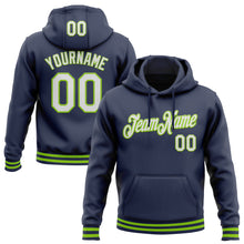 Charger l&#39;image dans la galerie, Custom Stitched Navy White-Neon Green Sports Pullover Sweatshirt Hoodie
