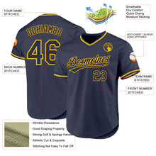 Laden Sie das Bild in den Galerie-Viewer, Custom Navy Gold Authentic Throwback Baseball Jersey
